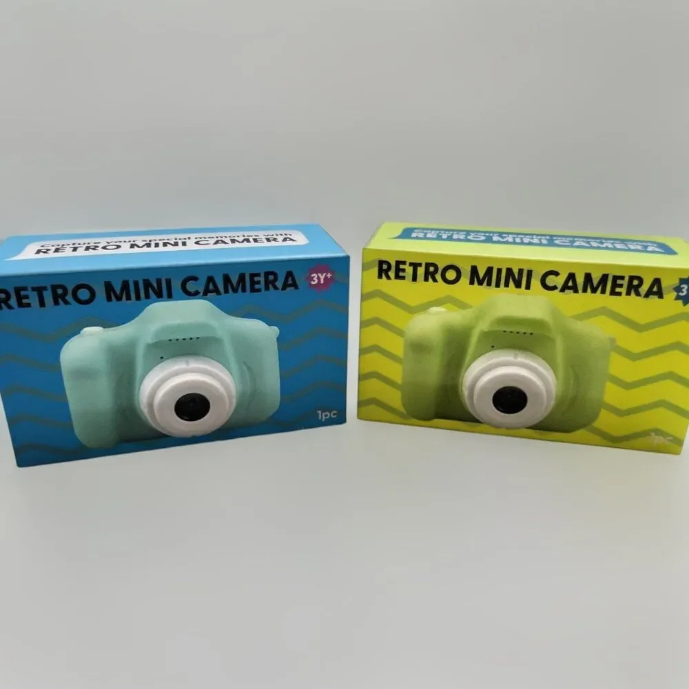 2 Retro Mini Digital Cameras Kids Toy Camera USB Rechargeable Bundle